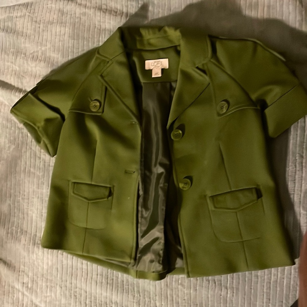 ANN TAYLOR LOFT Olive green blazer size 00P